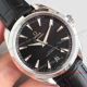 2017 Swiss Copy Omega Seamaster Stainless Steel Black Dial Black Leather Band Watch (5)_th.jpg